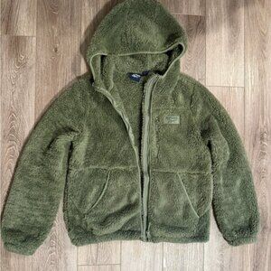 Reebok Olive Green Fleece Puffer Jacket